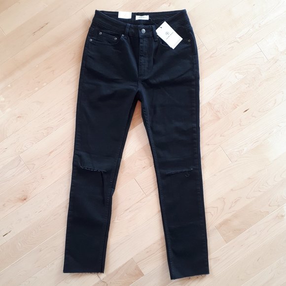 Anine Bing Brodie Distressed Mid-Rise Skinny Jeans - Picture 5 of 8